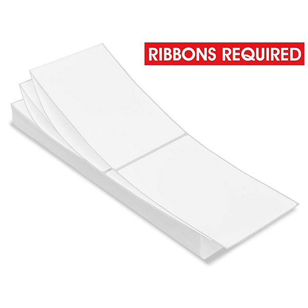 Thermal Transfer Paper Label - White - Fanfolded - 4 x 6
