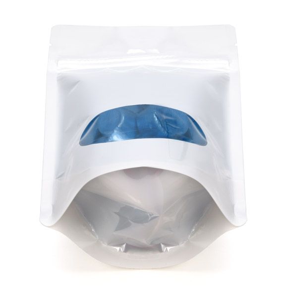 Zipper Pouch Bags w/Oval Window - Pearl - 5 1/8" x 3 1/8" x 8 1/8"