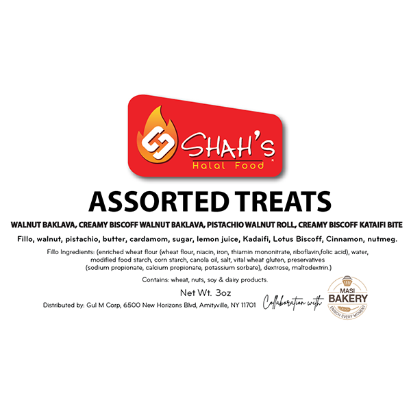 Shah's Assorted Treats Label
