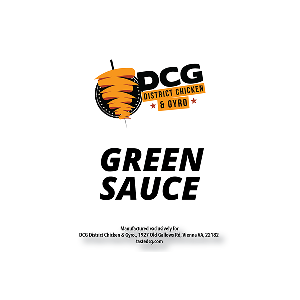 DCG Green Sauce Box Label