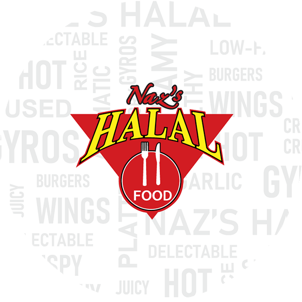 Naz's Halal Food Round Label