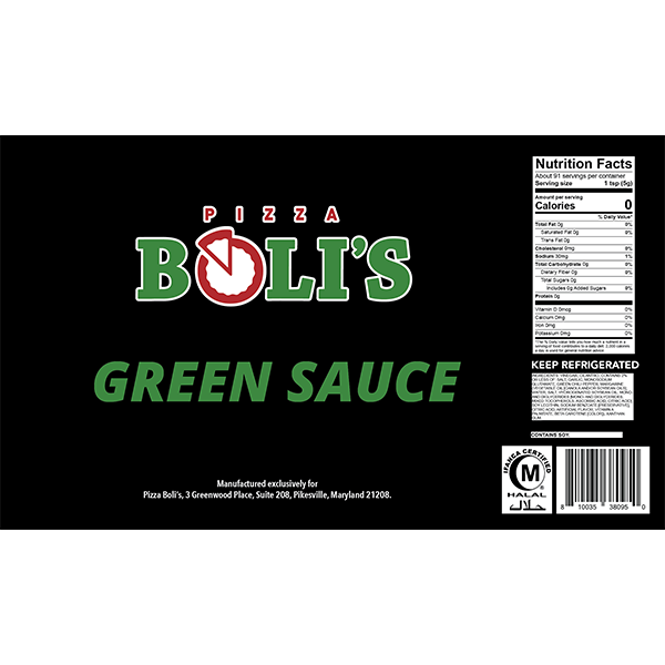 Pizza Boli's Green Sauce 1 Gal Label – iPackage