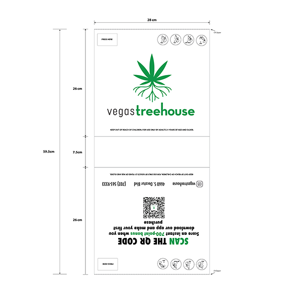 Vegas Treehouse Press Child Resistant Exit Bag 20.3cm x 17.8cm x 6.35cm