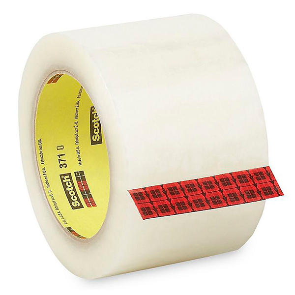 3M 371 Box Sealing Tape 3" x 110yds - 1.9Mil
