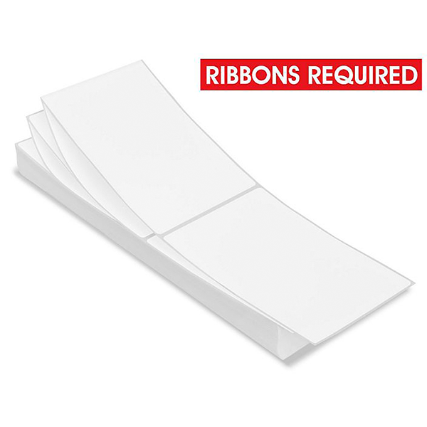 Thermal Transfer Paper Label - White  - Fanfolded - 4 x 6