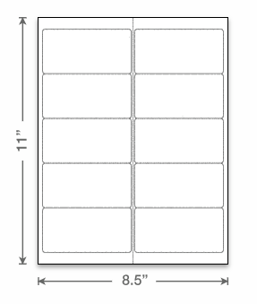 Laser / Inkjet Uncoated Labels White 4"  x  2"