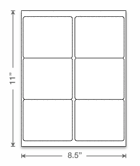 Laser / Inkjet Uncoated Labels White 4"  x  3.33"