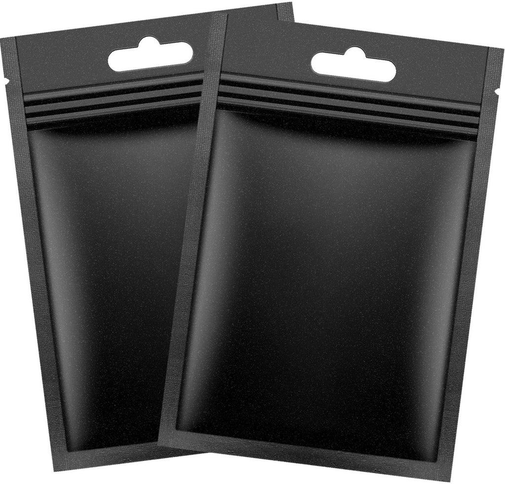 Metallic Foil Bags with Resealable Lock Seal Zipper - 3" x 4.7" (Black)