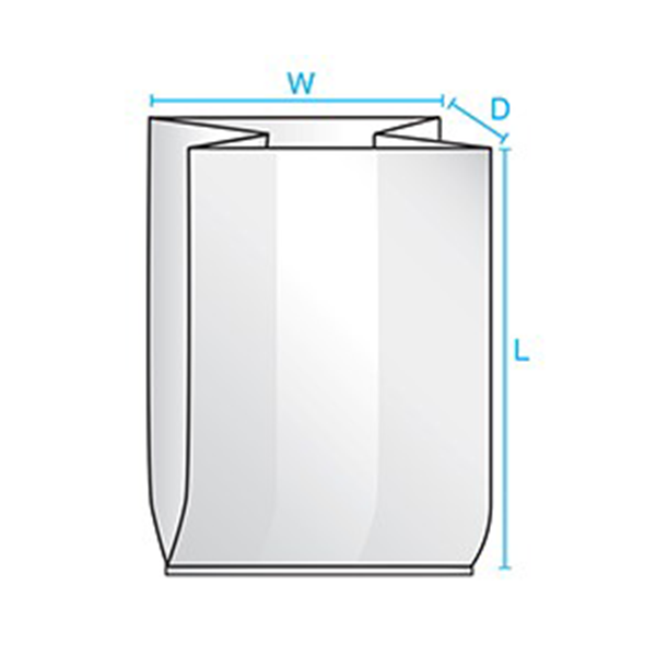 8" (W) x 4" (D) x 15(L)" Poly Bag with Gusset (7COT004254Z10)