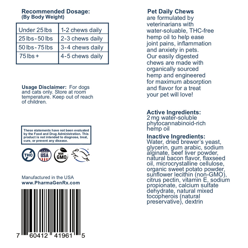Pet Chew Back Label