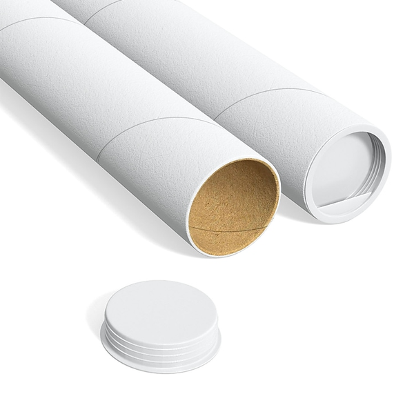 White Mailing Tube - 6" x 60" .125, 6 Case - $10.88 Each