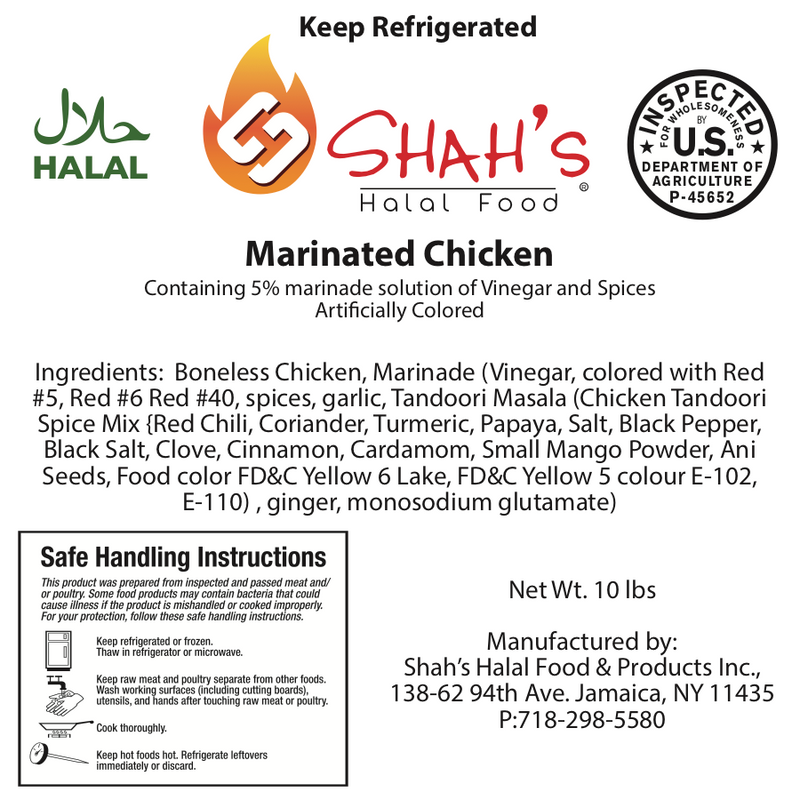 Shah's Halal Food 3" x 3" Semigloss Paper Label - 240,000 Labels