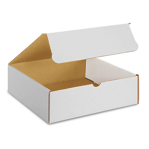 10 1/2 (L) x 10 1/2 (W) x 3 (H) White Literature Mailer Box - 50/Bundle