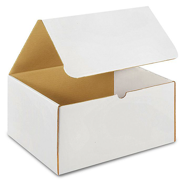 12 1/4 (L) x 9 1/4 (W) x 6 1/2 (H) White Literature Mailer Box - 50/Bundle