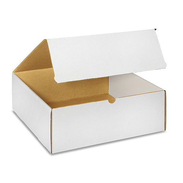 14 3/4 (L) x 5 3/4 (W) x 4 5/8 (H) White Literature Mailer Box - 50/Bundle