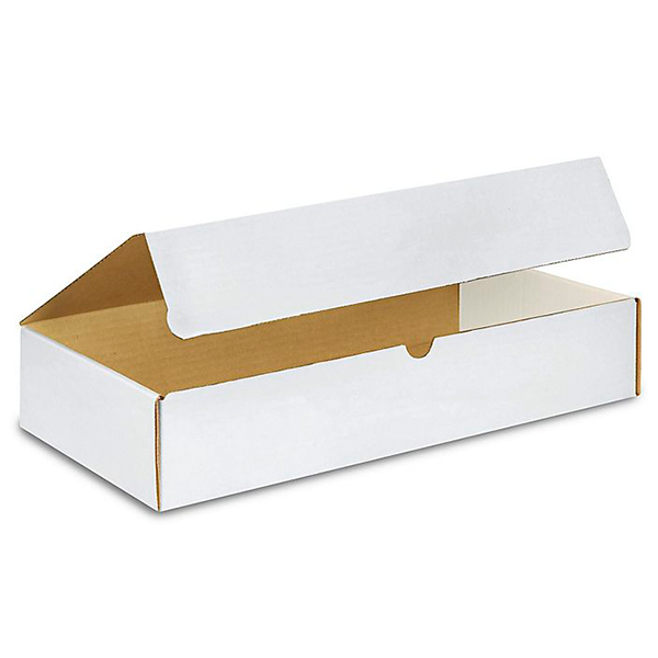 20 1/4 (L) x 6 3/4 (W) x 3 1/2 (H) White Literature Mailer Box - 50/Bundle