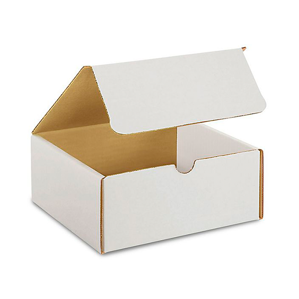 7 1/2 (L) x 7 (W) x 3 1/4 (H) White Literature Mailer Box - 50/Bundle